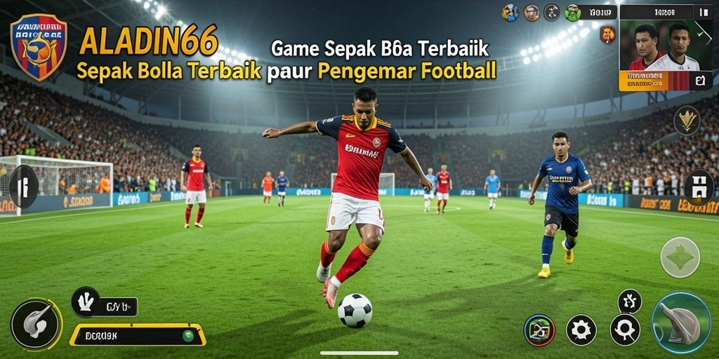 Tampilan gameplay <strong>ALADIN66</strong> yang menegangkan dan penuh aksi sepak bola.