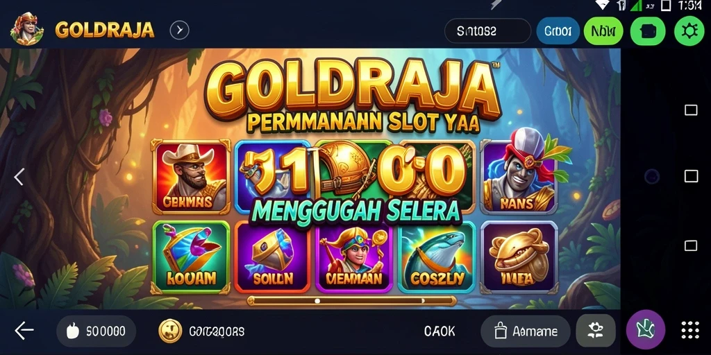 Screenshot gameplay <strong>GOLDRAJA</strong> menampilkan aksi putaran Slot yang seru.