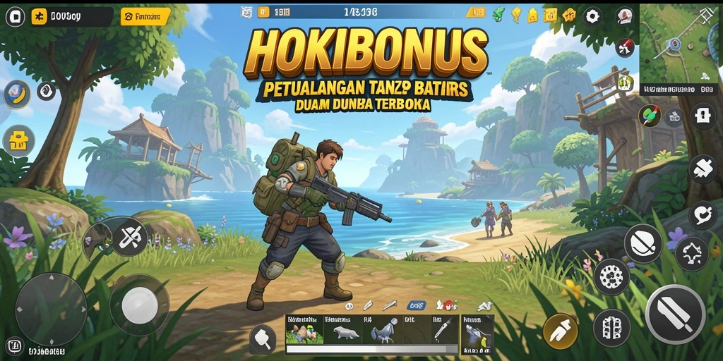 Tampilan gameplay HOKIBONUS dalam dunia terbuka yang menakjubkan.