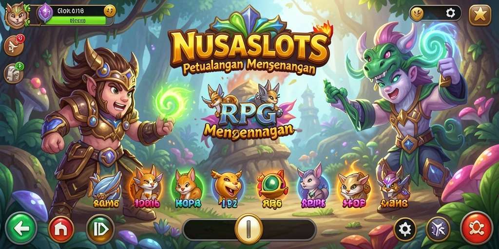 Screenshot gameplay RPG yang menampilkan aksi seru dan karakter menakjubkan dari NUSASLOTS.
