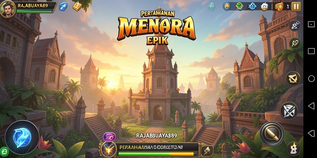Tampilan gameplay menakjubkan dari RAJABUAYA89 saat mempertahankan menara.